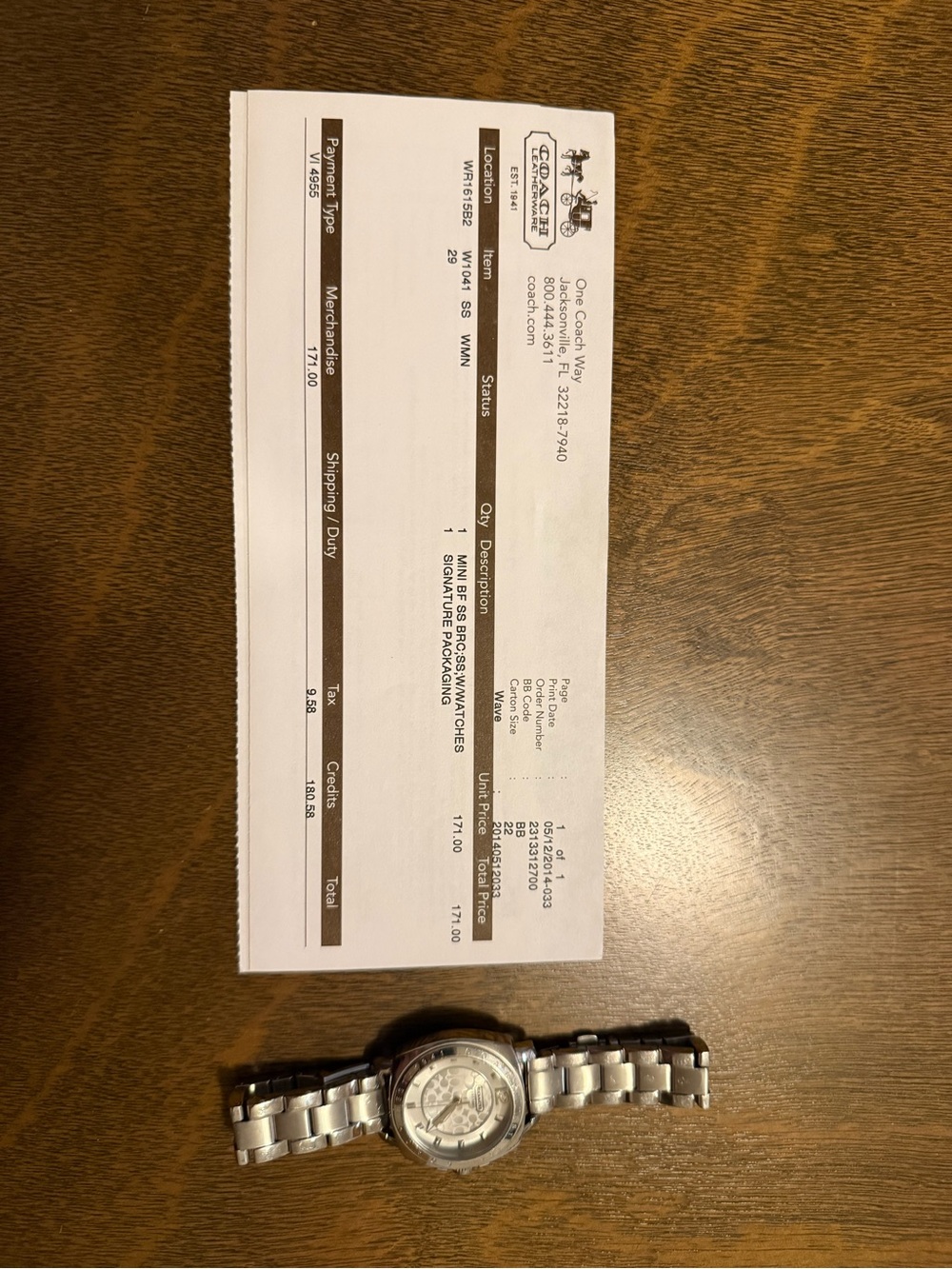 Coach Silver Stainless Steel Women’s Watch - Round Dial